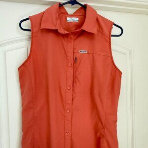 Columbia Women's Medium Sleeveless Button Up Shirt / Blouse Active Wear